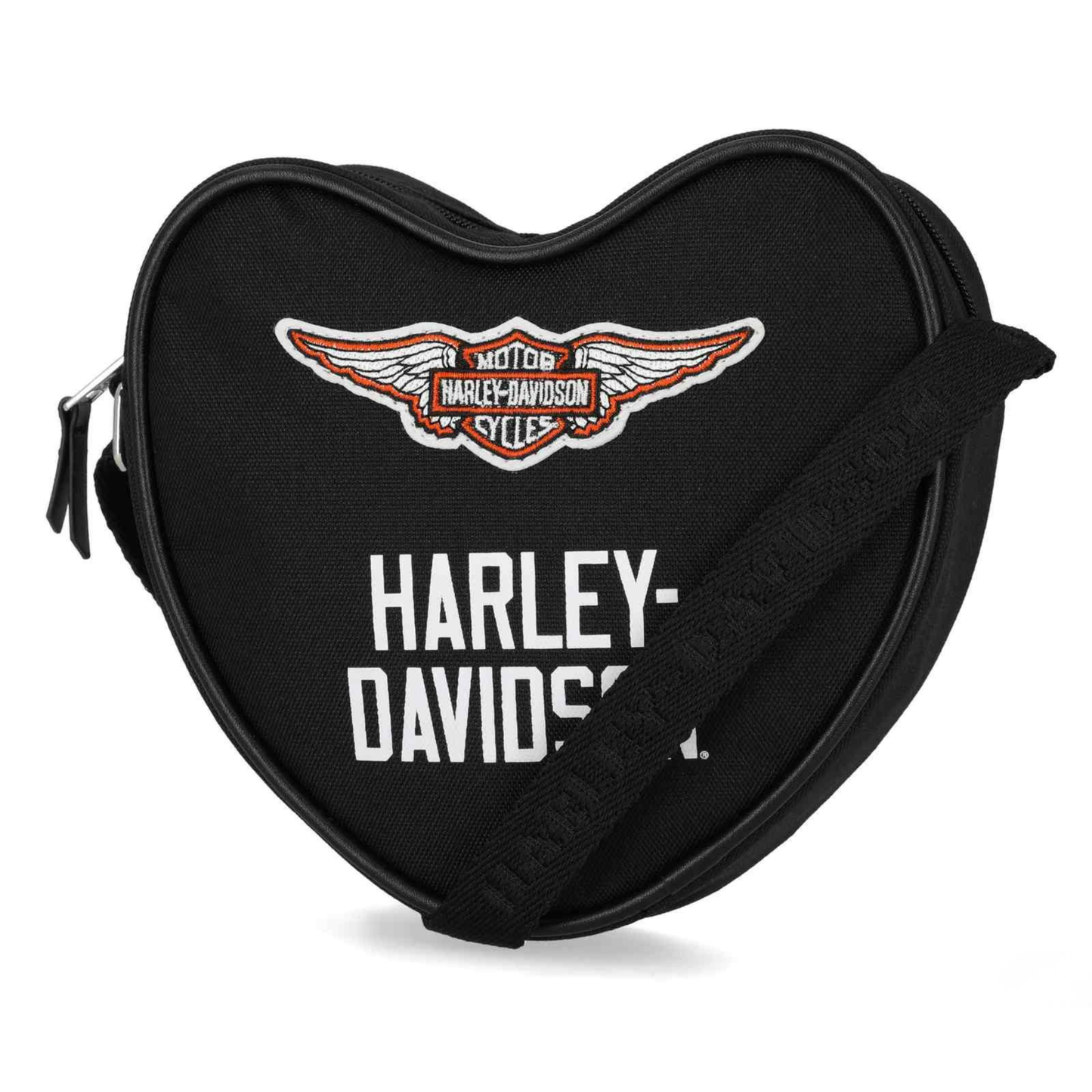 Harley-Davidson® Women's Vintage Logo Patches Heart Crossbody Purse - Black