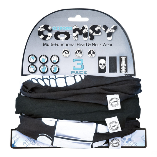 Oxford - Comfy Neck Tubes - Skeleton - 3 Pack