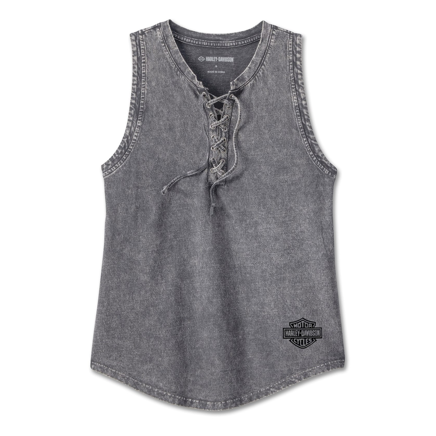 Harley-Davidson® Women's Throttle Lace-Up Tank - Black Beauty