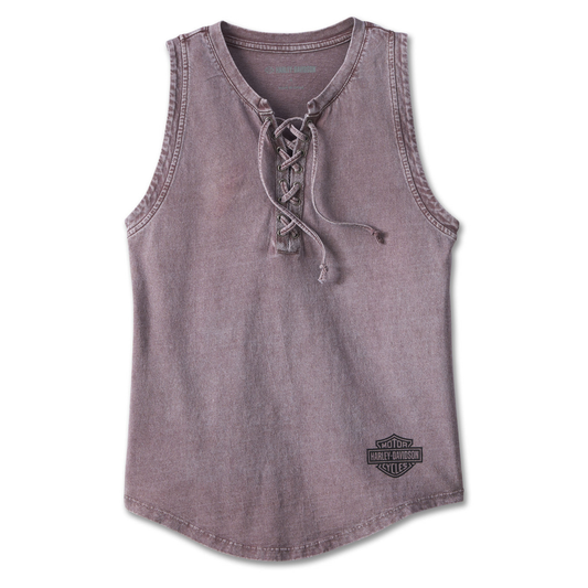 Harley-Davidson® Women's Throttle Lace-Up Tank - Grape Shake