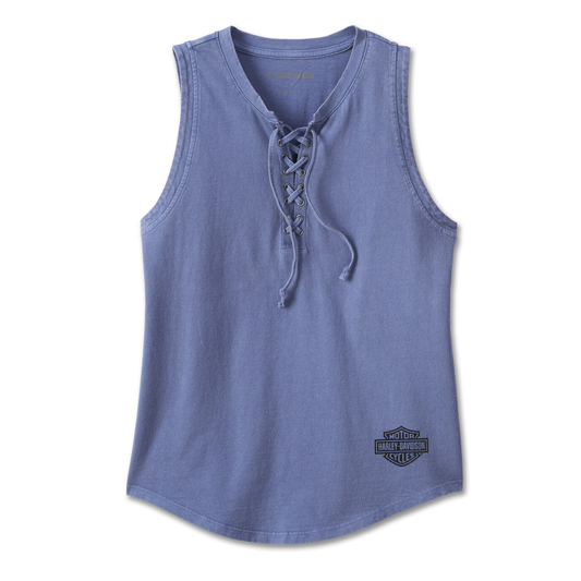 Harley-Davidson® Women's Throttle Lace-Up Tank - Colony Blue