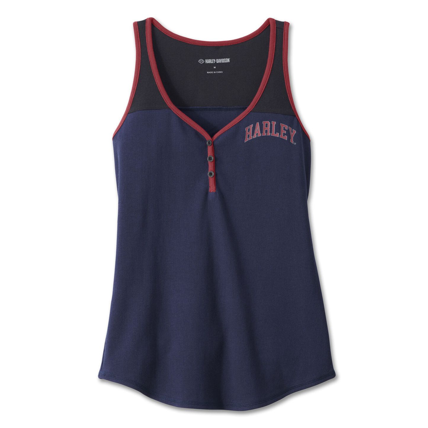 Harley-Davidson® Women's Star Spangled Banner Henley Tank - Peacoat