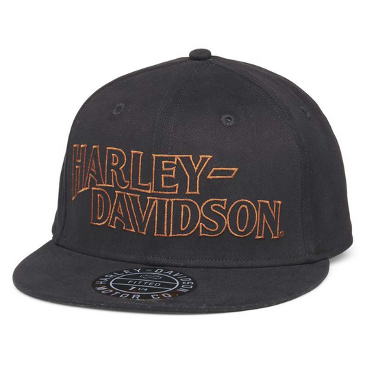 Harley-Davidson® Men's Embroidered Harley Fitted Baseball Cap - Black