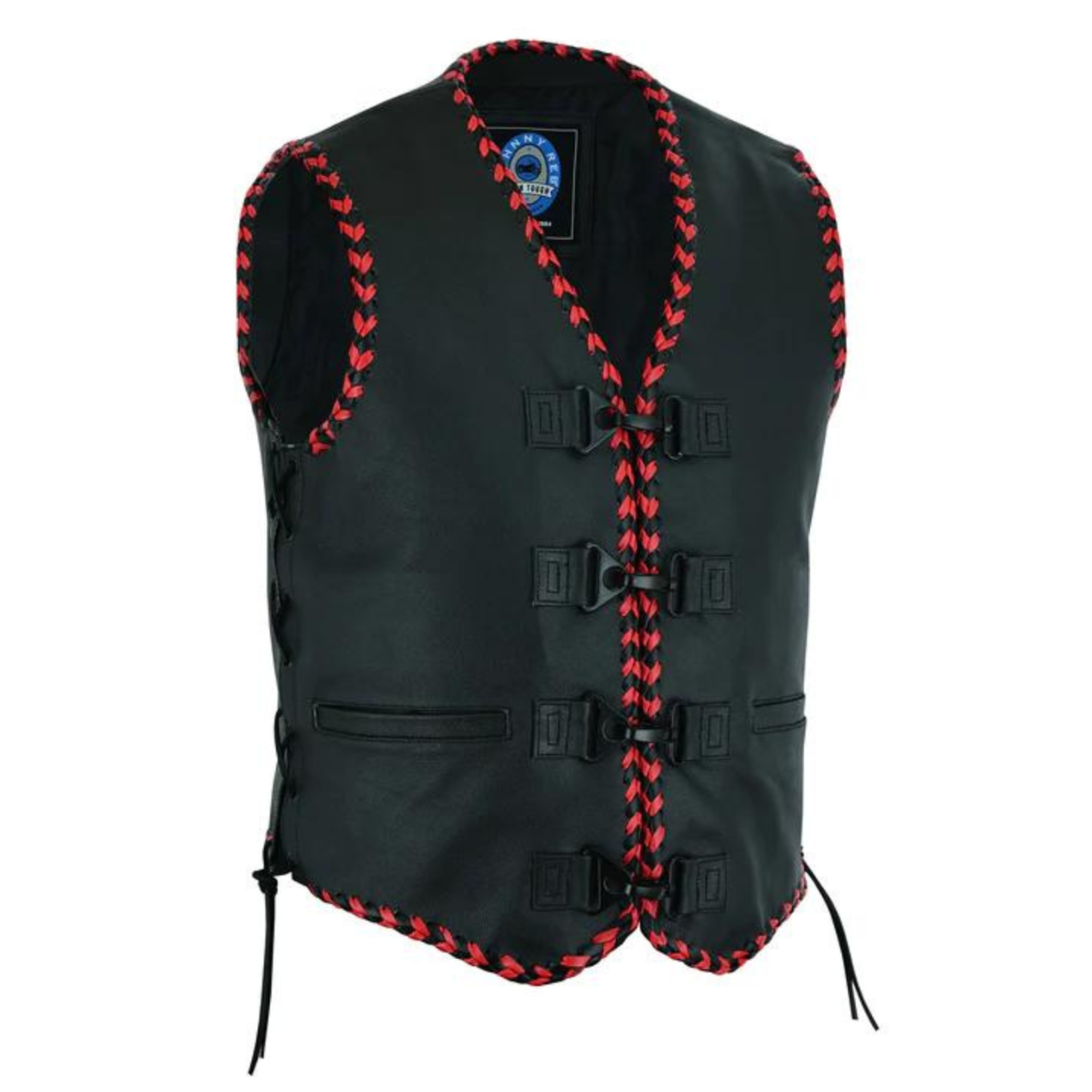 Johnny Reb Springbrook Leather Vest - Red/Black