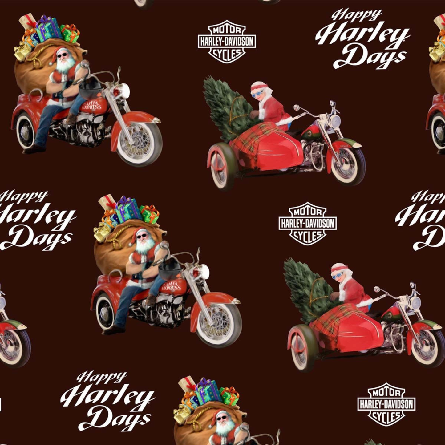 Harley-Davidson® Biker Santa Wrapping Paper