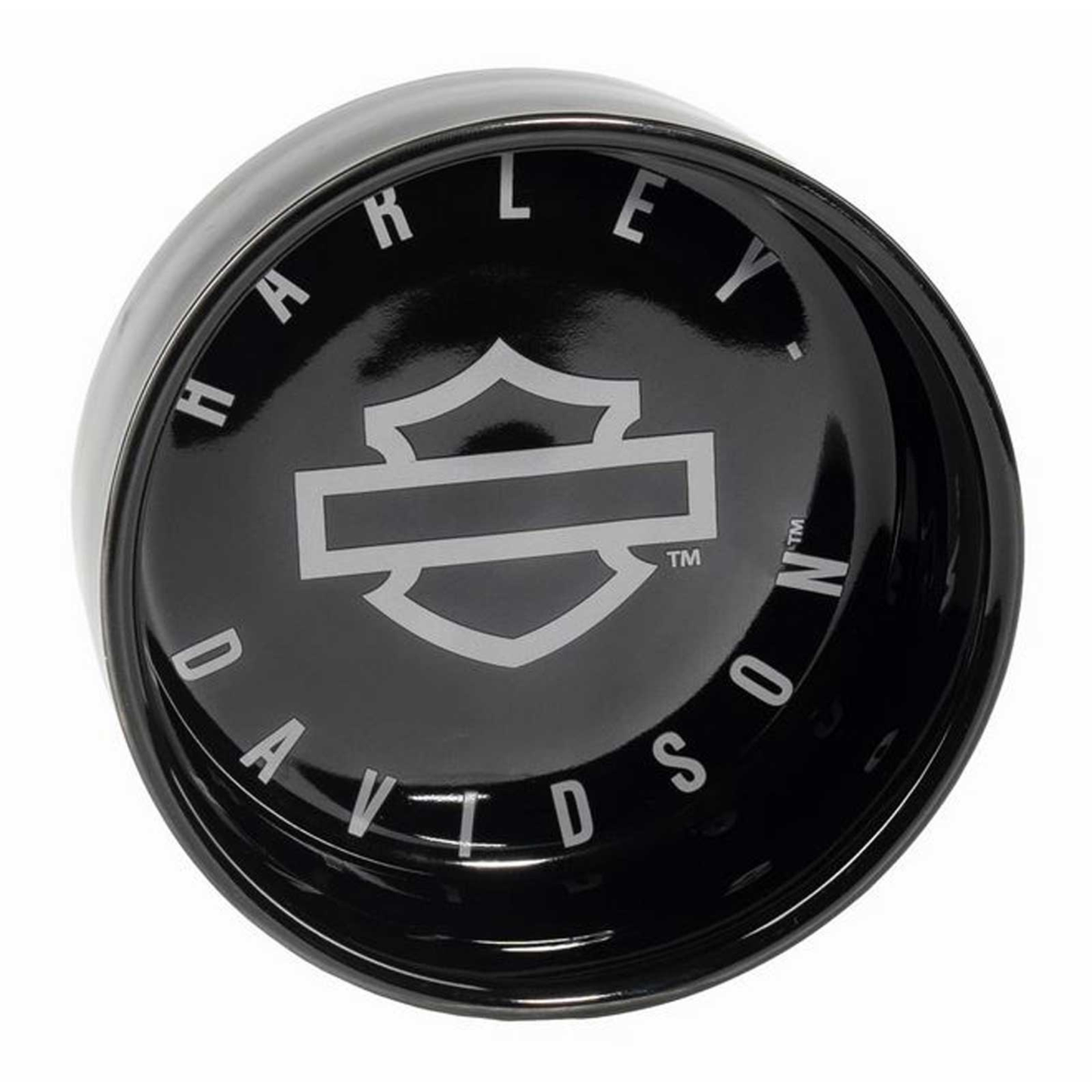 Harley-Davidson® Sculpted Open Bar & Shield Logo Ceramic Pet Bowl - Black