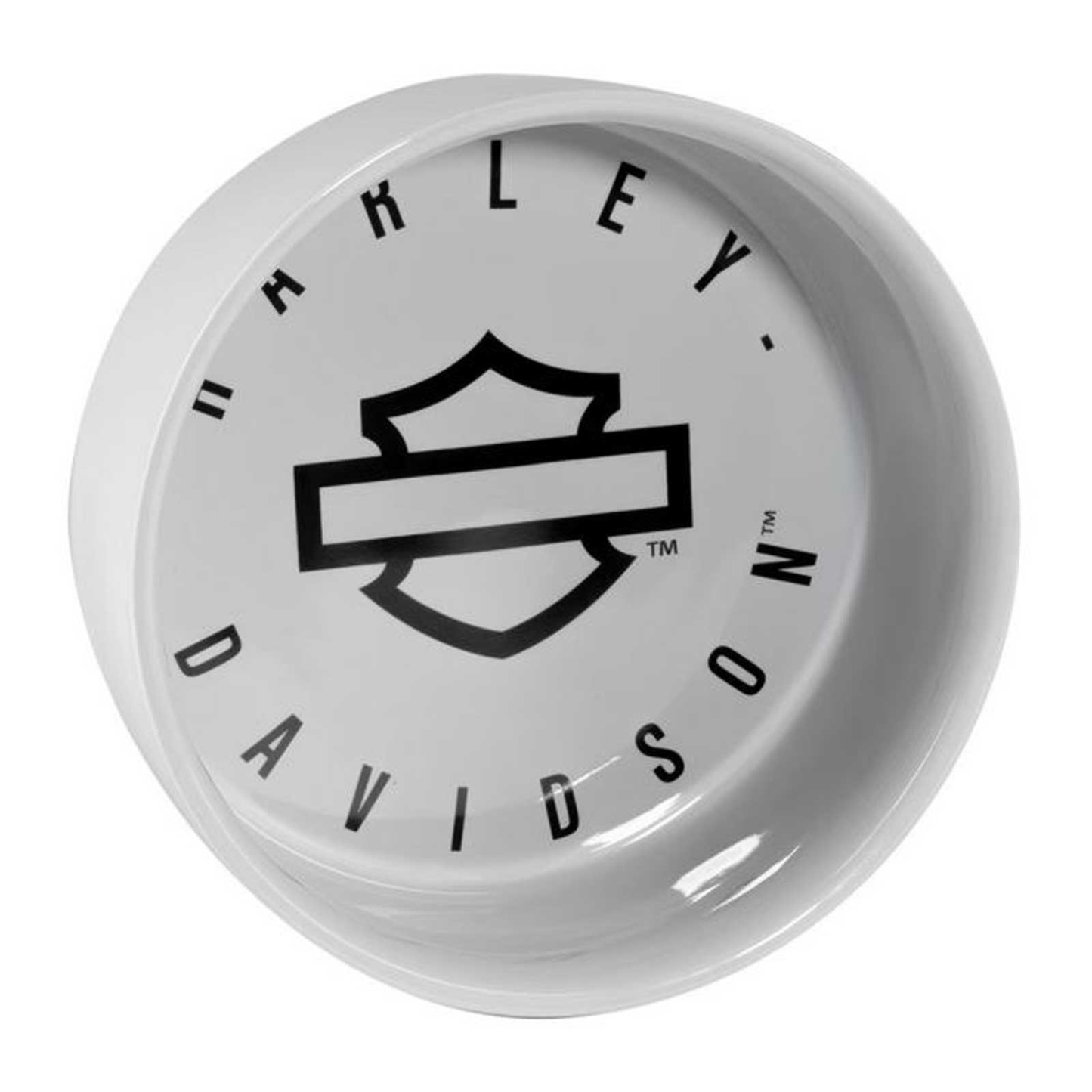Harley-Davidson® Sculpted Open Bar & Shield Logo Ceramic Pet Bowl - White