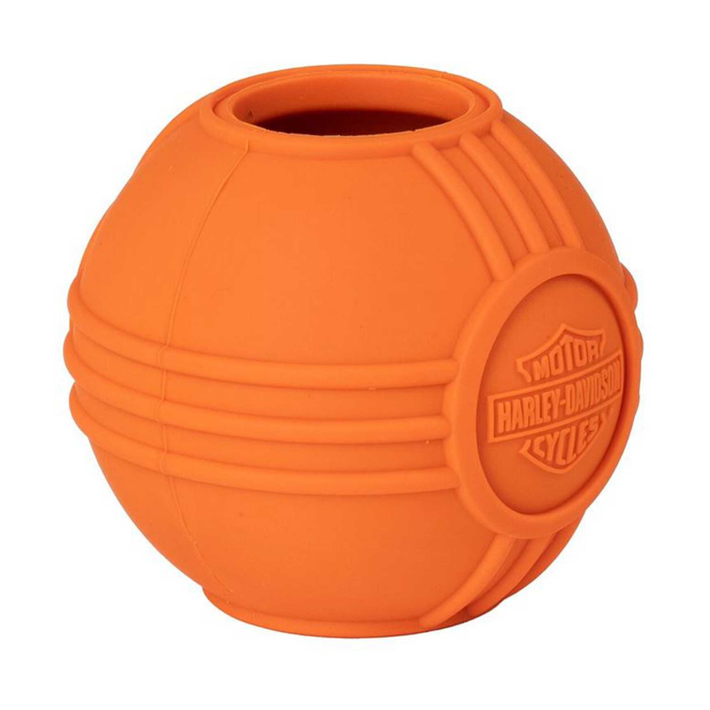 Harley-Davidson® Embossed Bar & Shield Logo Heavy-Duty Rubber Ball Toy - Orange