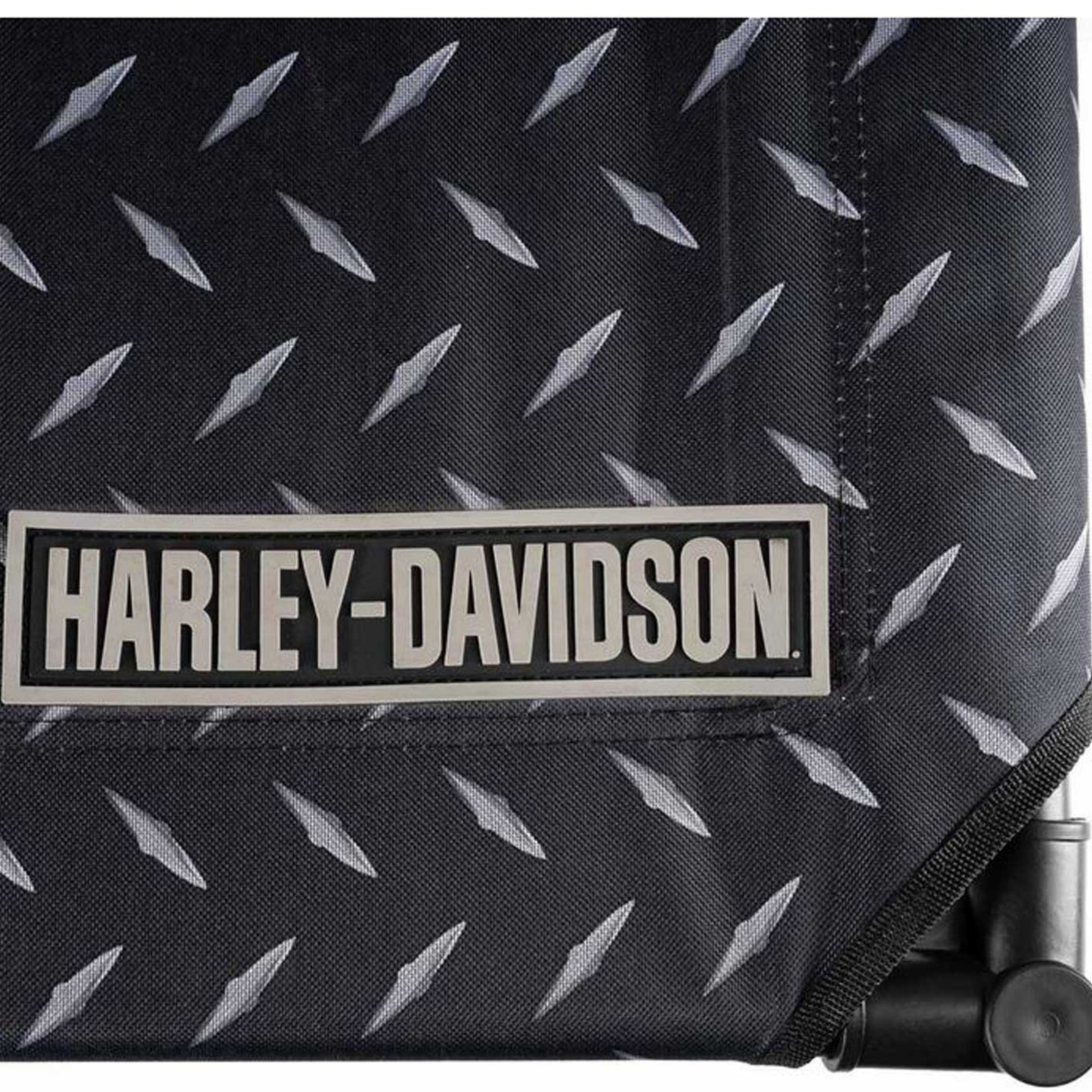 Harley-Davidson® Diamond Plate Elevated Pet Travel Bed - Water-Resistant Black