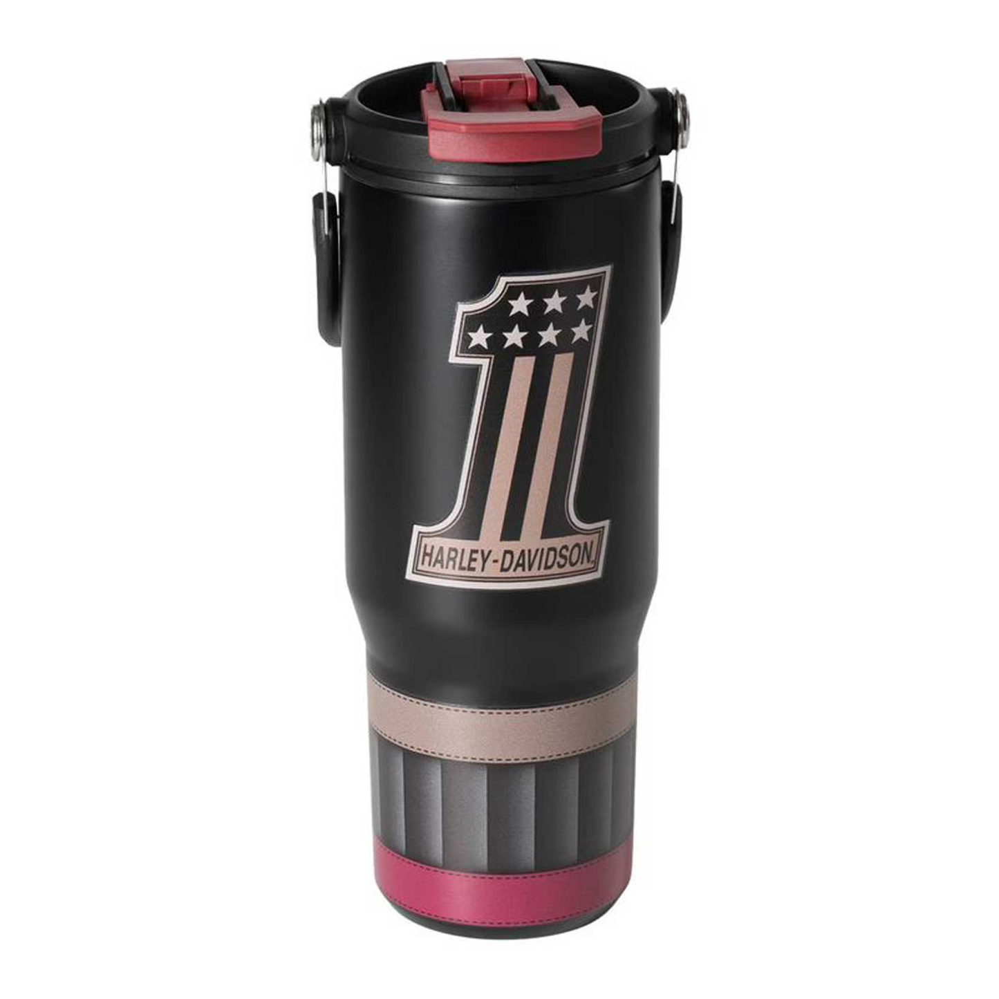 Harley-Davidson® Vintage #1 Travel Mug w/ Pop-Up Straw - Matte Stainless Steel