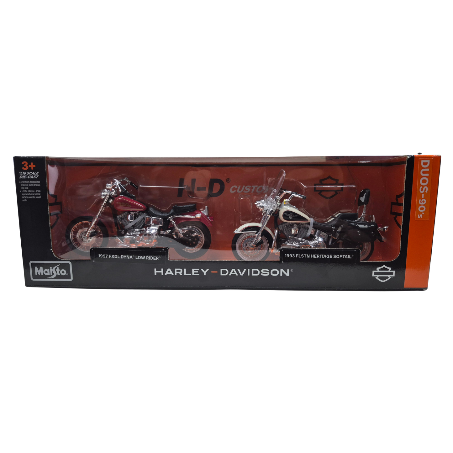 Harley-Davidson® 1:18 Motorcycle Duo Pack - 1990'S - 1993 FLSTN Heritage Softail & 1997 FXDL Dyna Low Rider
