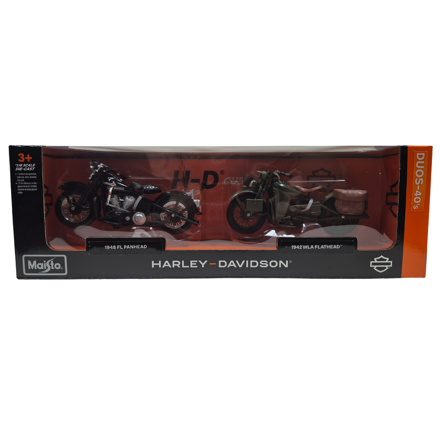 Harley-Davidson® 1:18 Motorcycle Duo Pack - 1940'S - 1942 WLA Flathead & 1948 FL Panhead