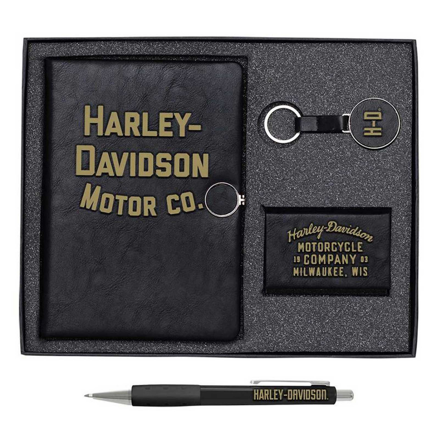 Harley-Davidson® Motor Co. Executive Office Planner & Pen Gift Set - Black