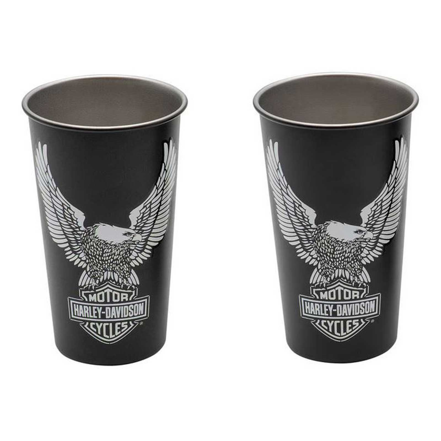 Harley-Davidson® Vivid Bar & Shield Eagle Metal Cup Set - Stainless Steel