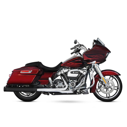 Rinehart Racing - Slip-On 4" Mufflers Black w/Black End Caps - Fits Touring 2017up