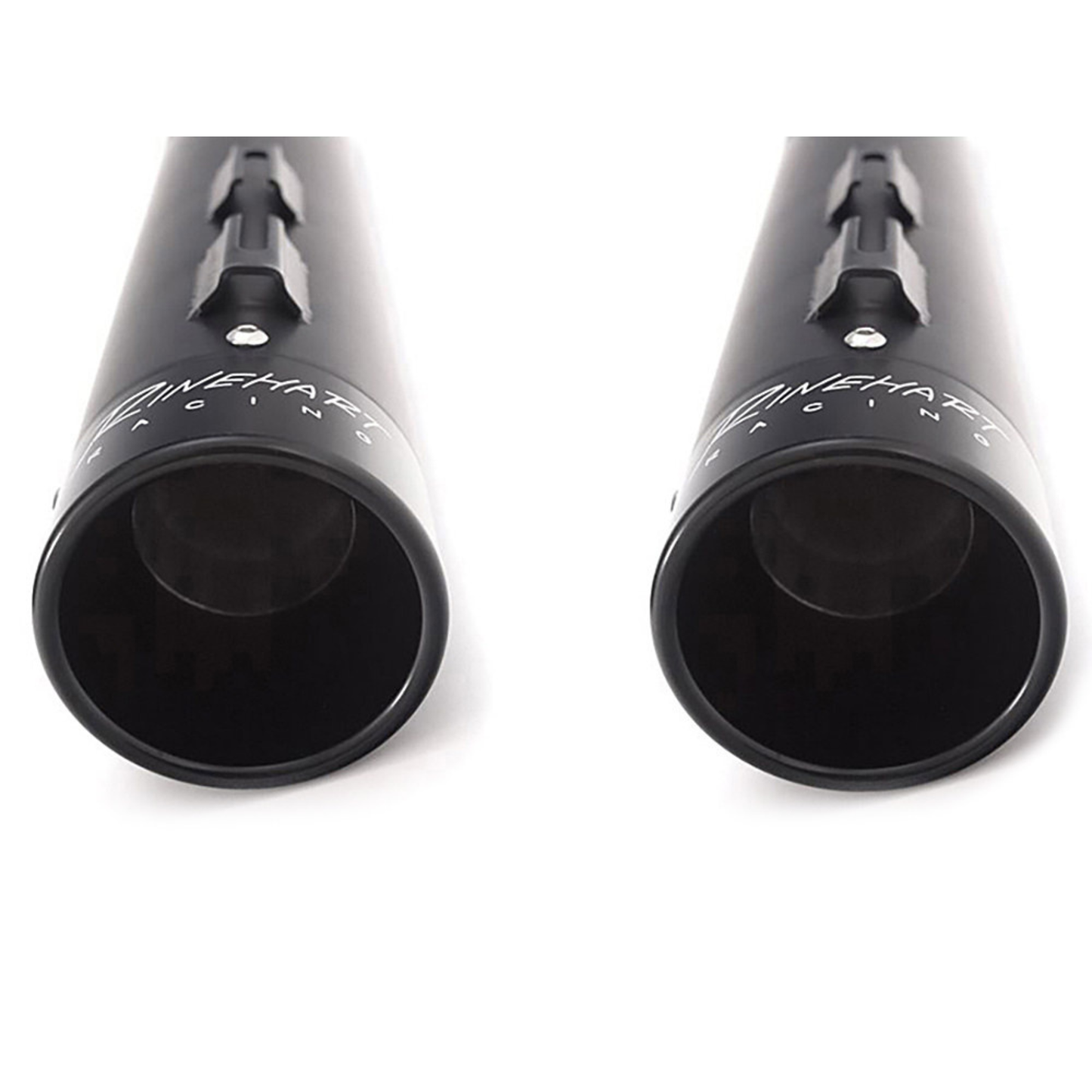 Rinehart Racing - Slip-On 4" Mufflers Black w/Black End Caps - Fits Touring 2017up