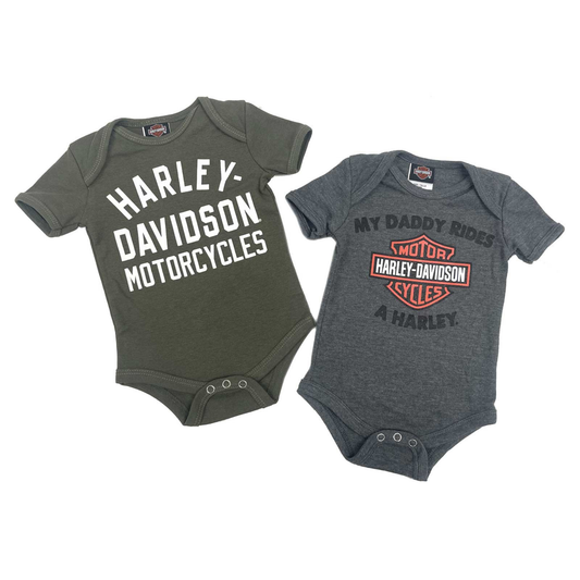 Harley-Davidson® Boys' Bar & Shield My Daddy Rides a Harley Creeper Set