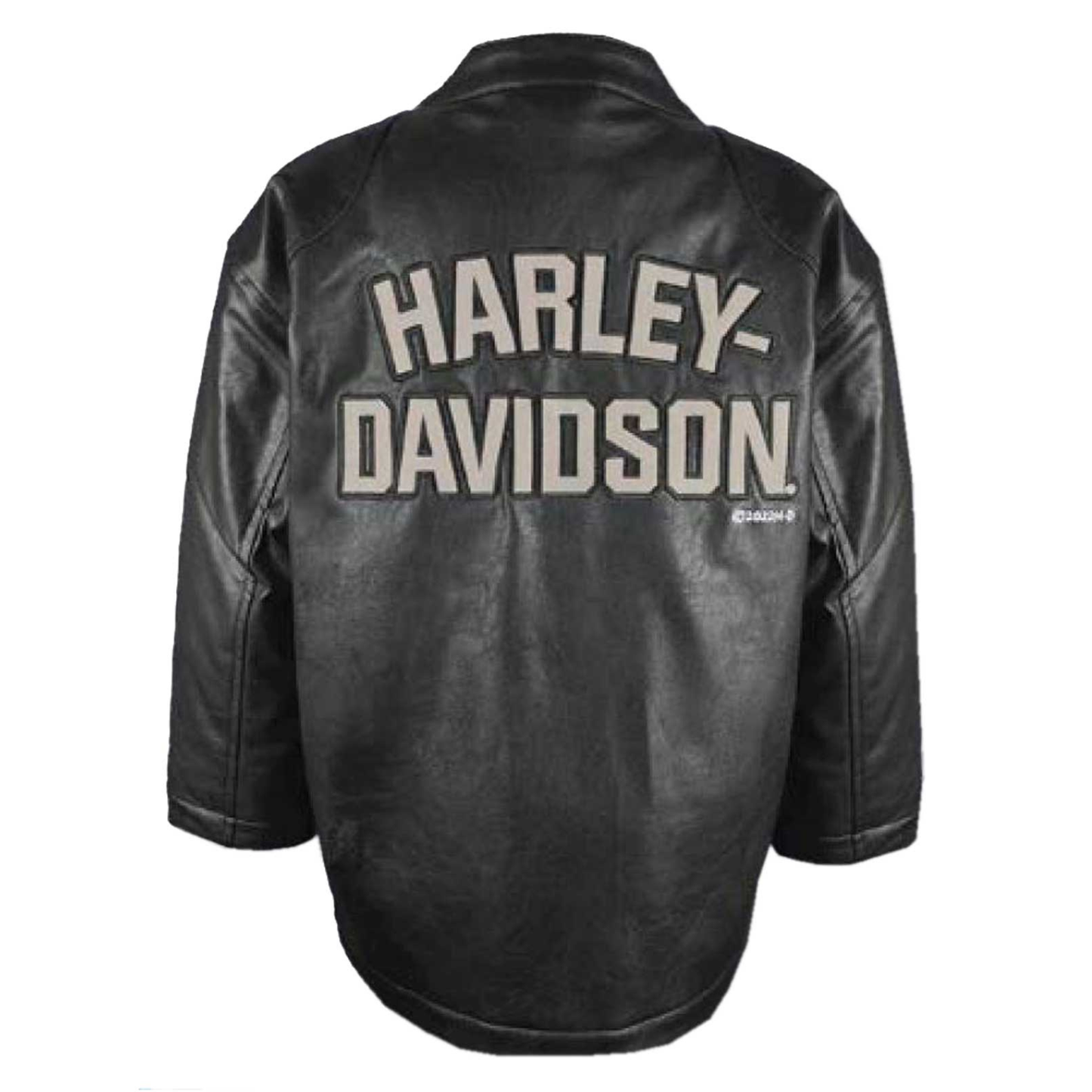 Harley-Davidson® Boys' Striped Faux Leather Toddler Racer Jacket - Black