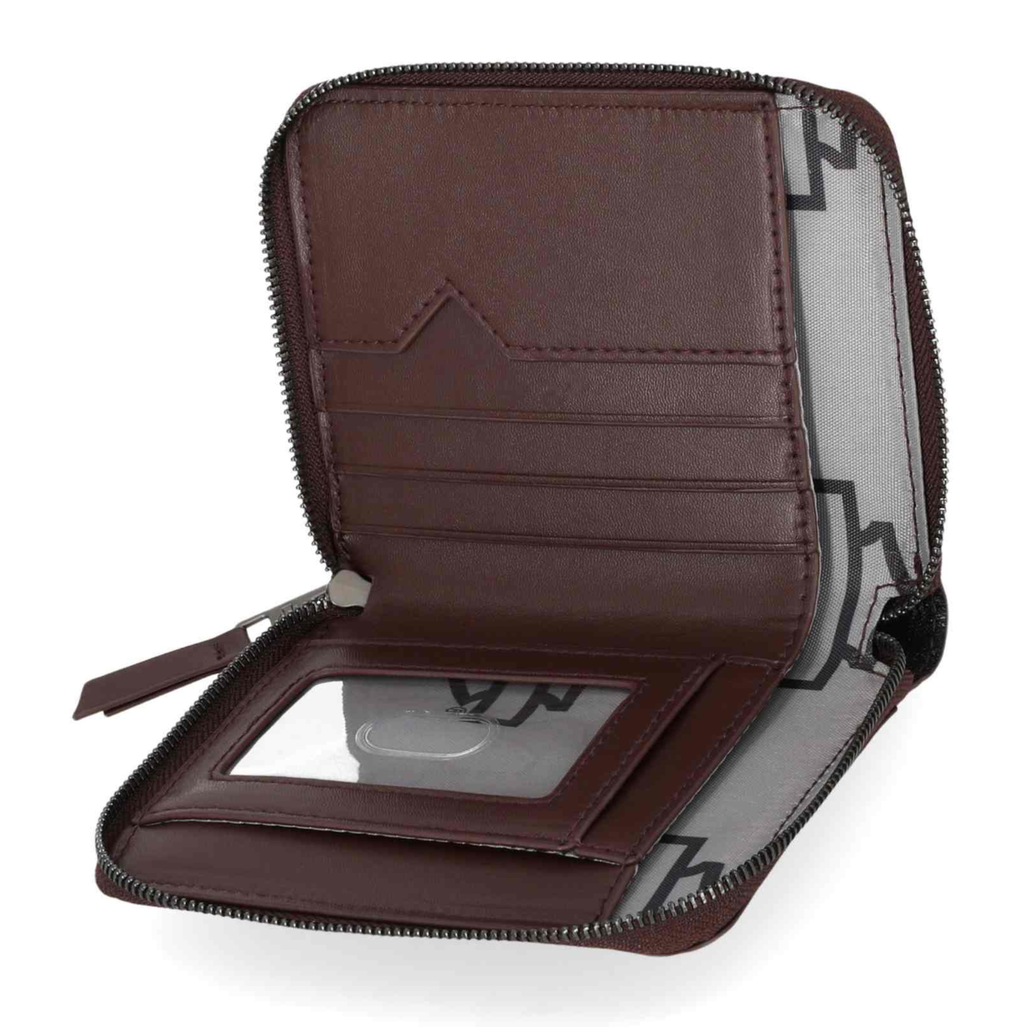 Harley-Davidson® Women's Metal Bar & Shield Croco Small Zip Around Wallet - Maroon