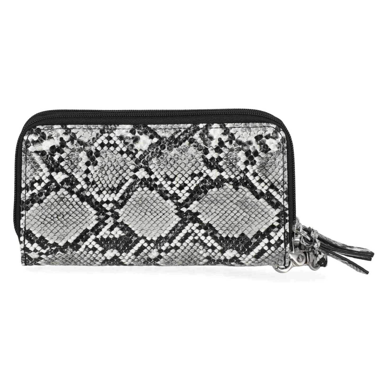 Harley-Davidson® Women's Python Print B&S Logo RFID Zip Around Wristlet - Black
