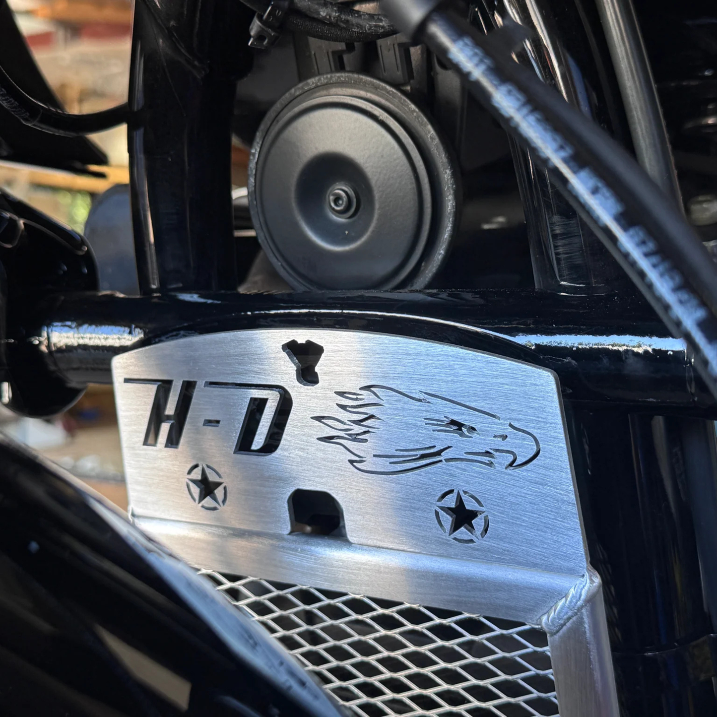 Low Rider St Radiator Cover Rad Guard - Oil Cooler Cover - '25+ Low Rider ST with Moustache Crash ...