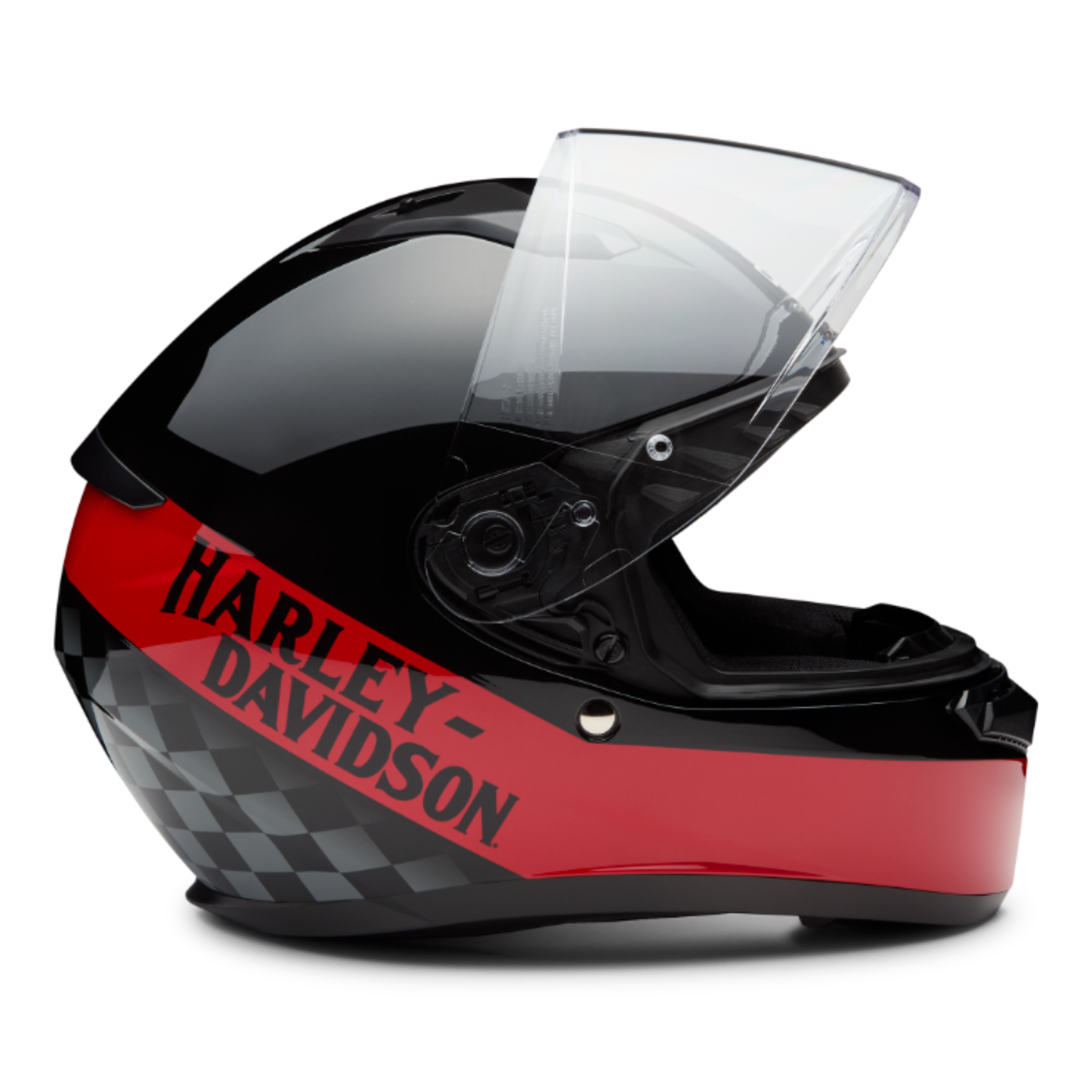 Harley-Davidson® H-D Velo H34 Full Face Helmet - Gloss Black & Red with Checkered Flag