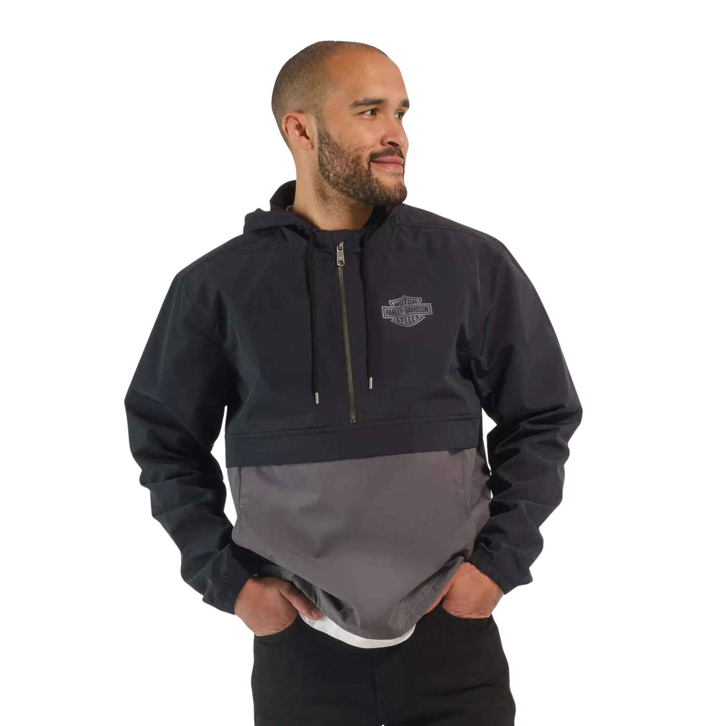 Harley-Davidson® Men's Essential Colorblock Anorak - Black