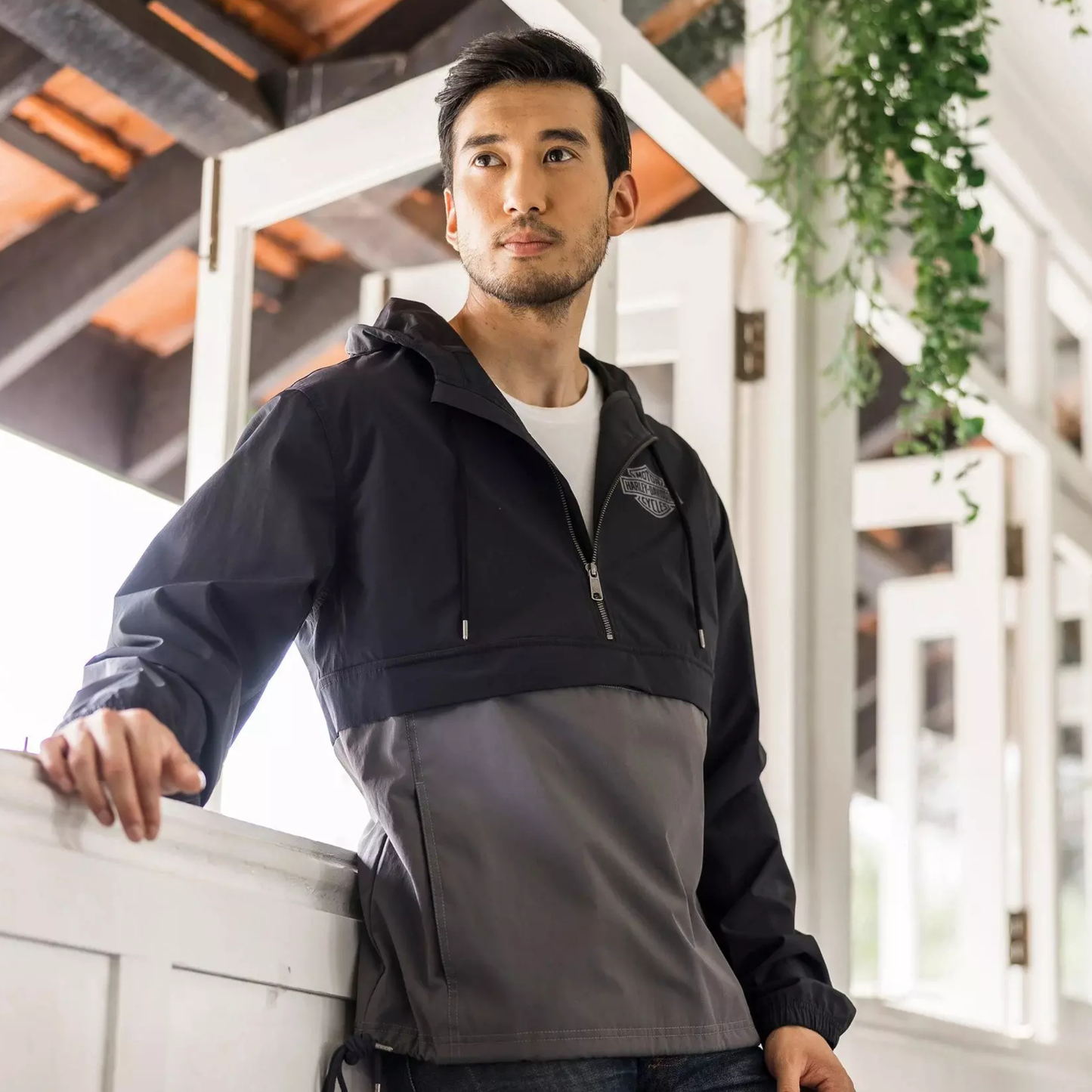 Harley-Davidson® Men's Essential Colorblock Anorak - Black