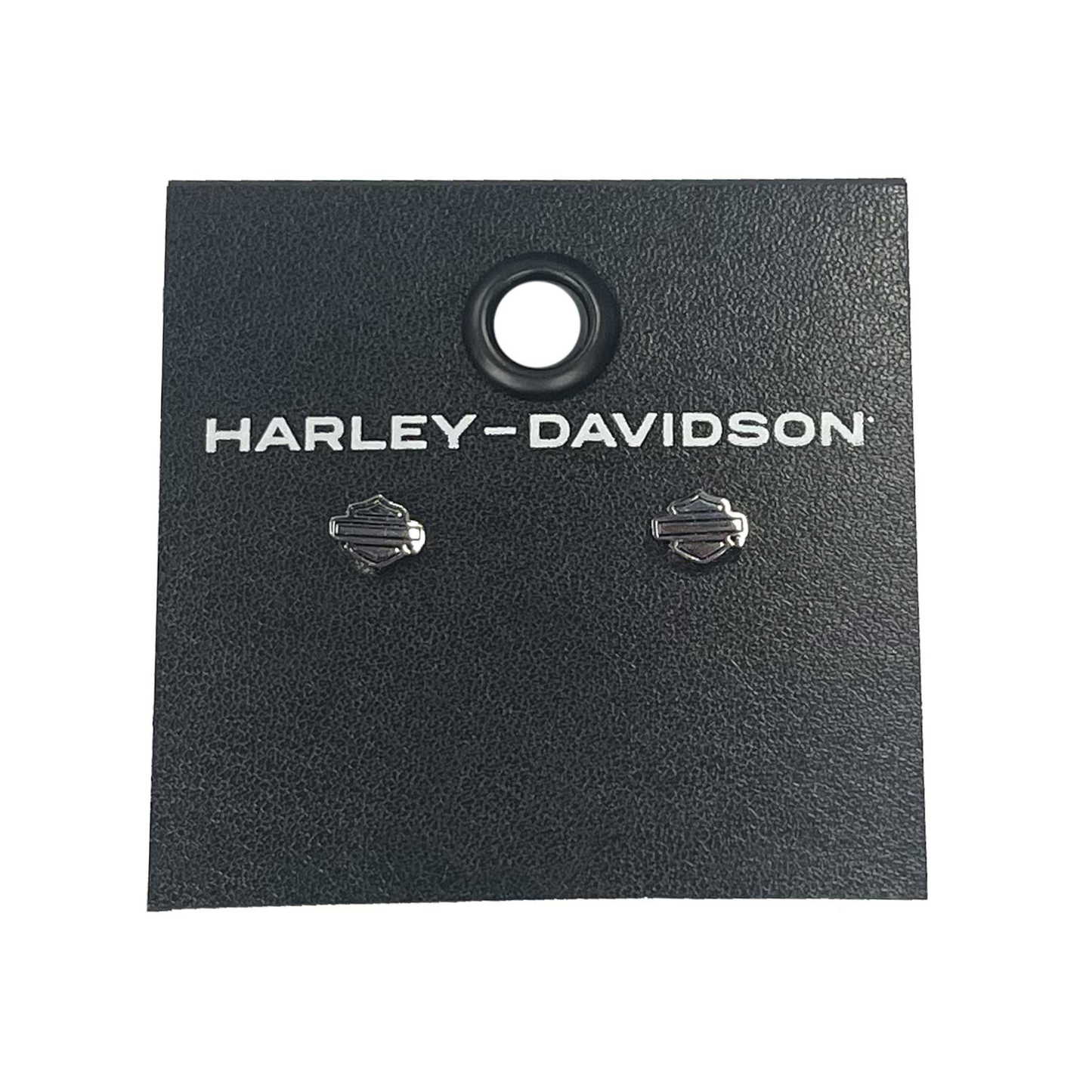 Harley-Davidson® Women's 6mm Bar & Shield Logo Stud Earrings - Stainless Steel
