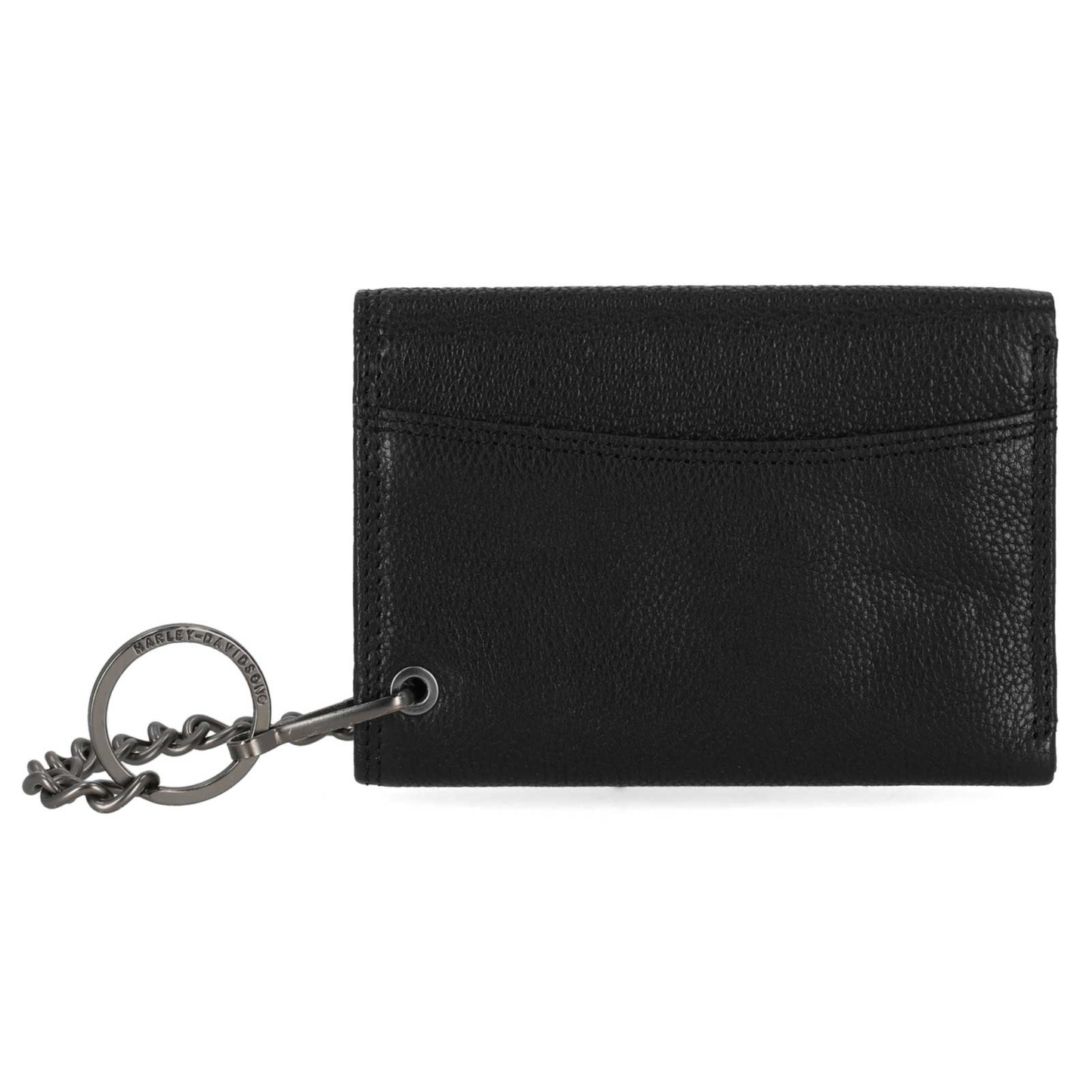 Harley-Davidson® Men's Skull Embossed Medium Biker Chain Leather Wallet - Black