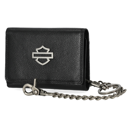 Harley-Davidson® Open B&S Med Trifold Chain Wallet