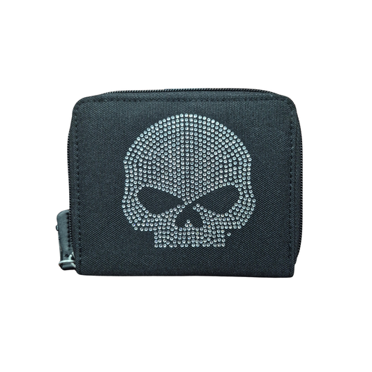 Harley-Davidson® Women's Skull Zip Around Purse - Black