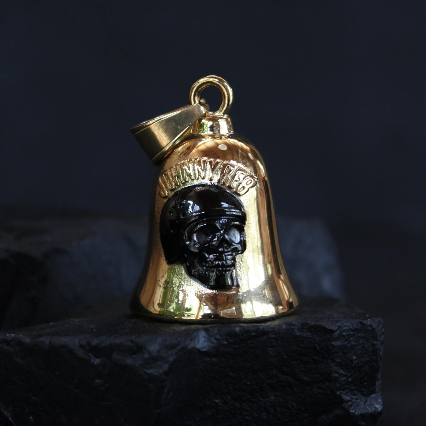 Johnny Reb - Skull Rider Ride Bell - Gold