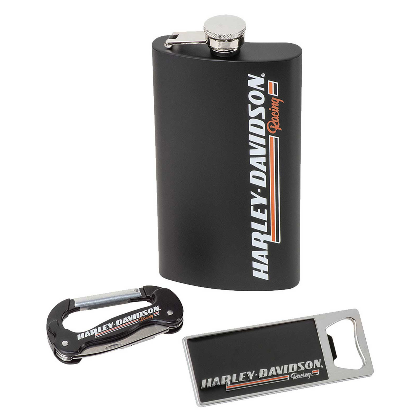 Harley-Davidson® Men's Racing Gift Set: Includes Flask, Bottle Opener & Multi-Tool