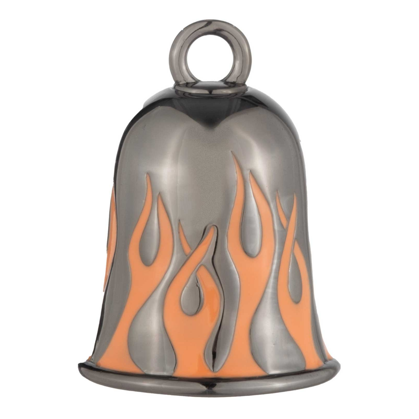 Harley-Davidson® Hematite Plated Orange Flames Bar & Shield Logo Ride Bell - Black