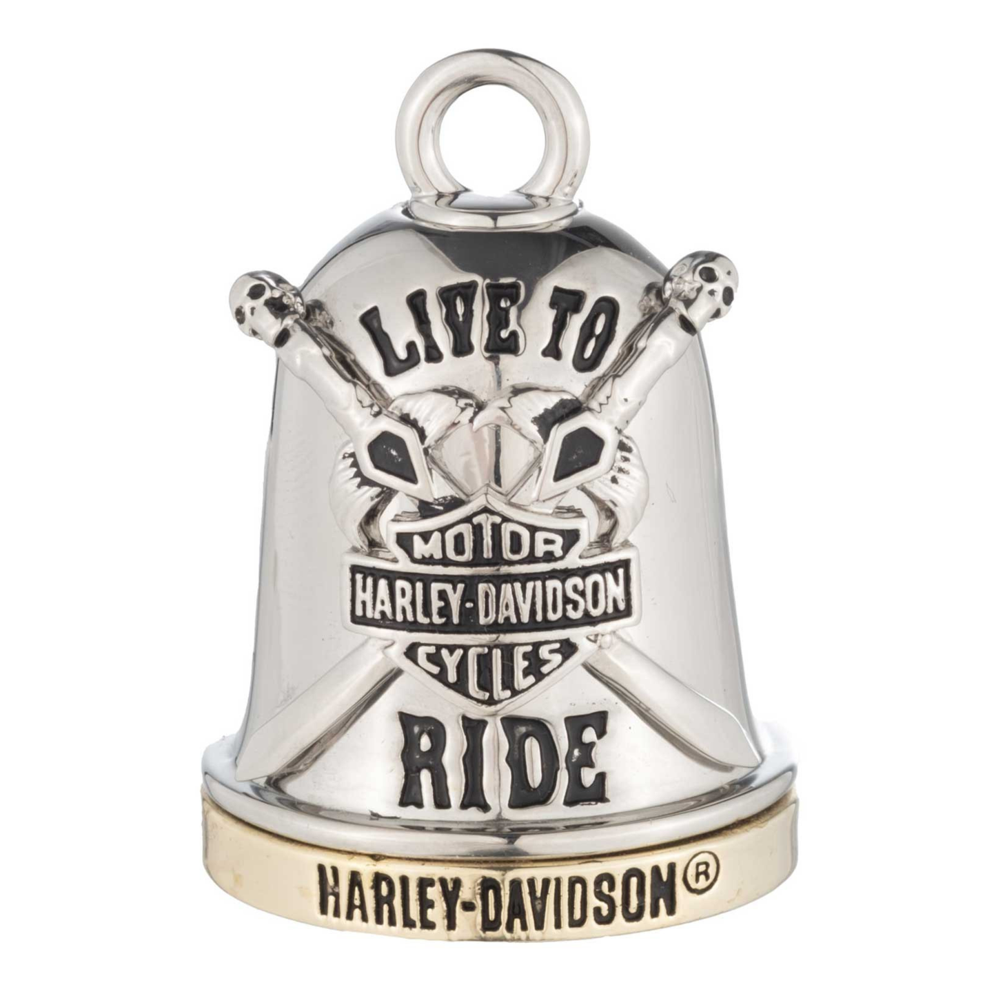 Harley-Davidson® Live To Ride Sword Crest Bar & Shield Ride Bell - Silver/Gold