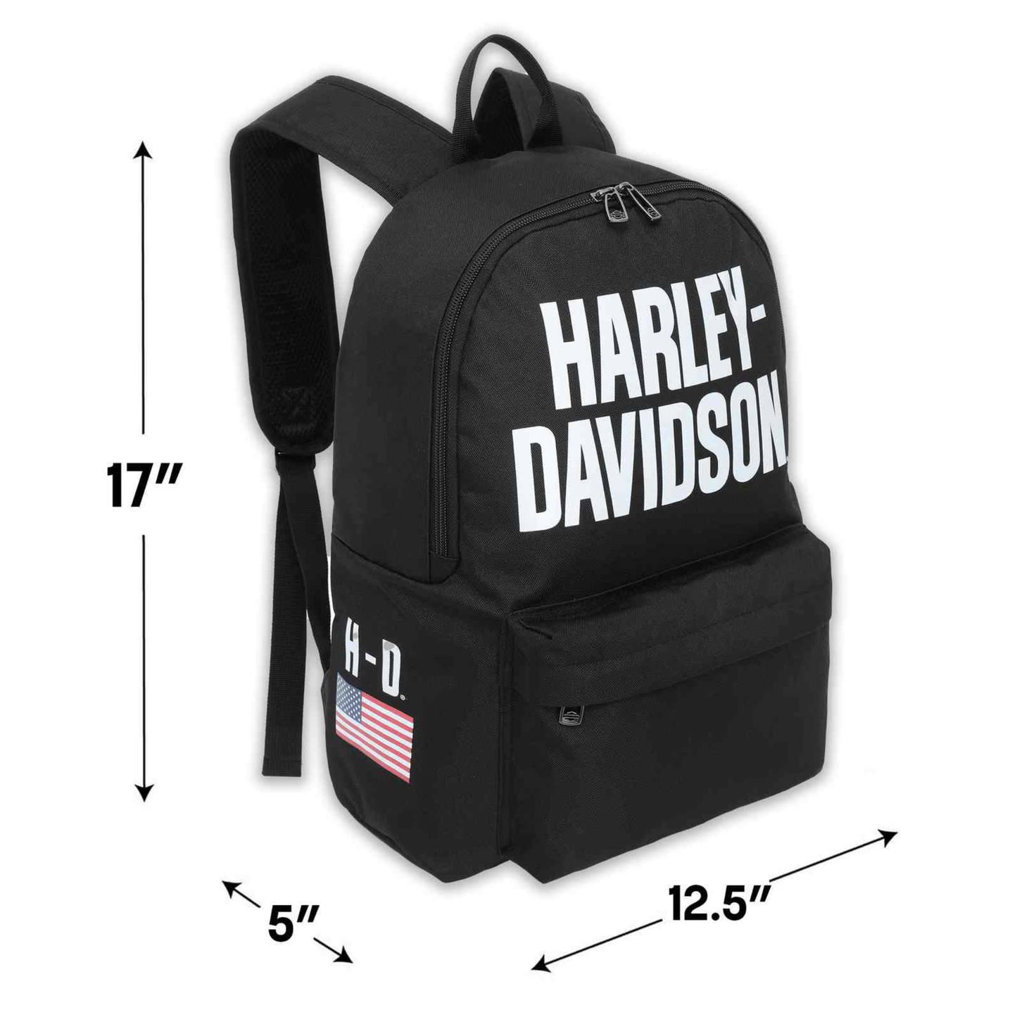 Harley-Davidson® Rugged American Flag Graphic Durable Backpack - Black