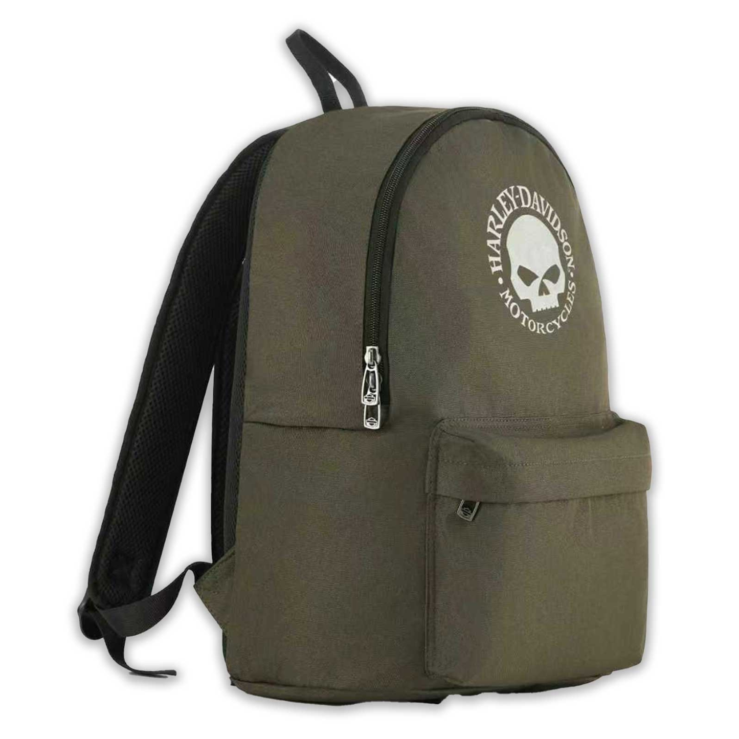 Harley-Davidson® Rugged Willie G Skull Graphic Durable Backpack - Grape Leaf Green