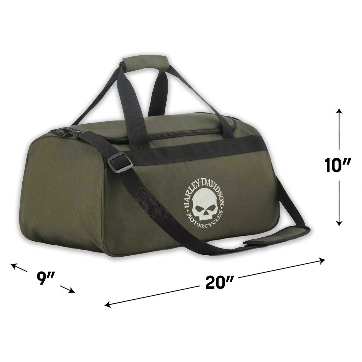 Harley-Davidson® Willie G Skull Graphic Rugged Duffel Bag - Grape Leaf Green