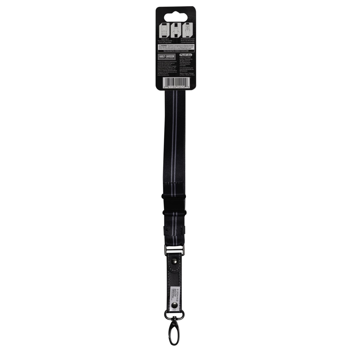Harley-Davidson® Bar & Shield Text Logo Lanyard - Black & White