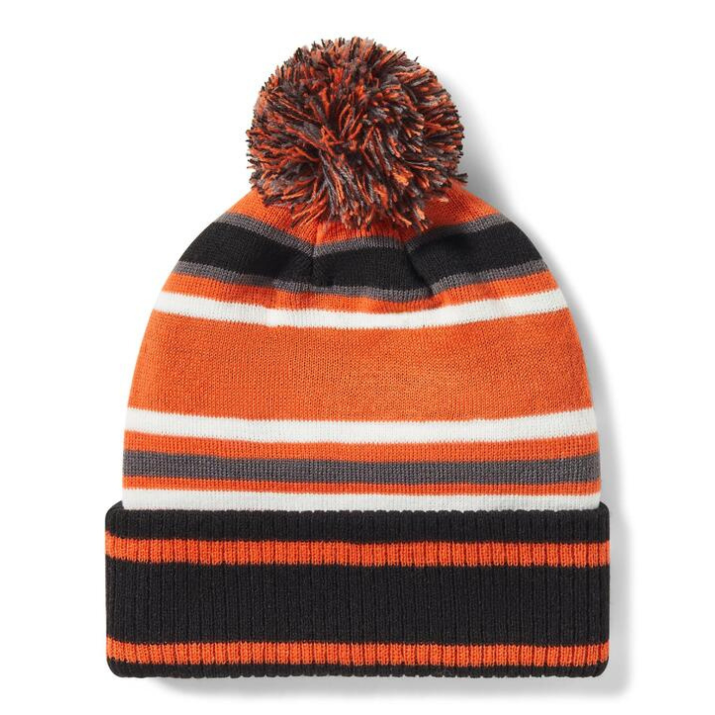 Harley-Davidson® Men's Striped Pom Knit Winter Beanie - Orange