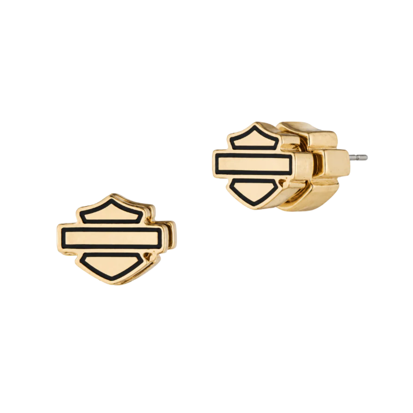 Harley-Davidson® Women's Medium Bar & Shield Stainless Steel Stud Earrings - Gold