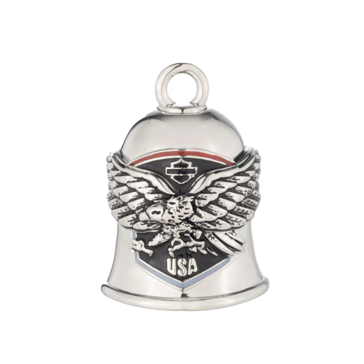 Harley-Davidson® Flying Eagle Crest w/ RWB #1 Ride Bell - Silver Finish
