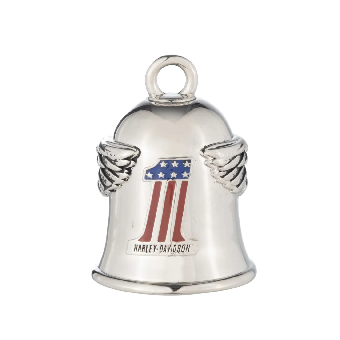 Harley-Davidson® Flying Eagle Crest w/ RWB #1 Ride Bell - Silver Finish
