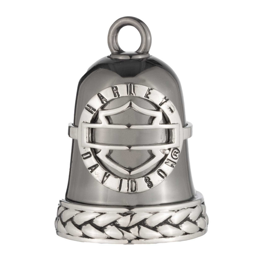 Harley-Davidson® Bar & Shield Braided Boarder Ride Bell - Hematite Silver Finish