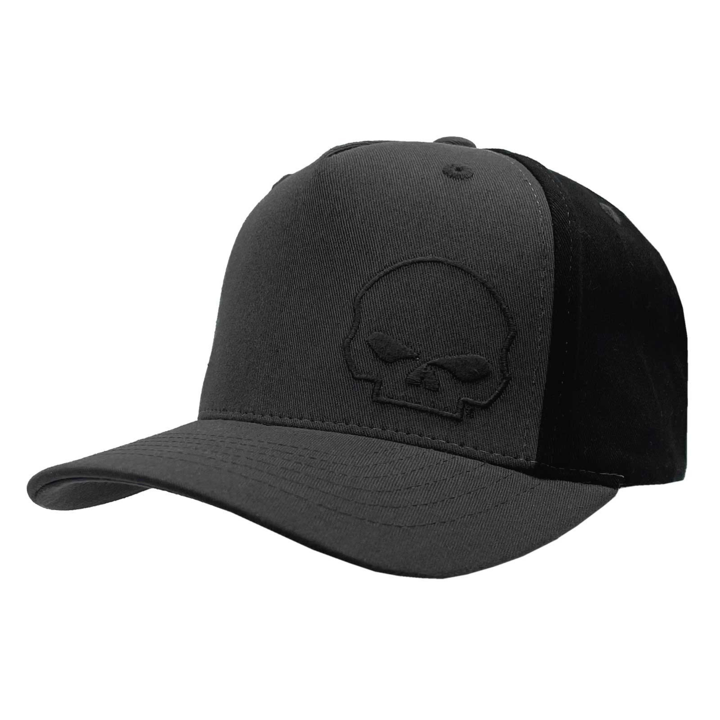 Harley-Davidson® Men's MO Willie G Skull Colorblocked Baseball Hat - Gray/Black