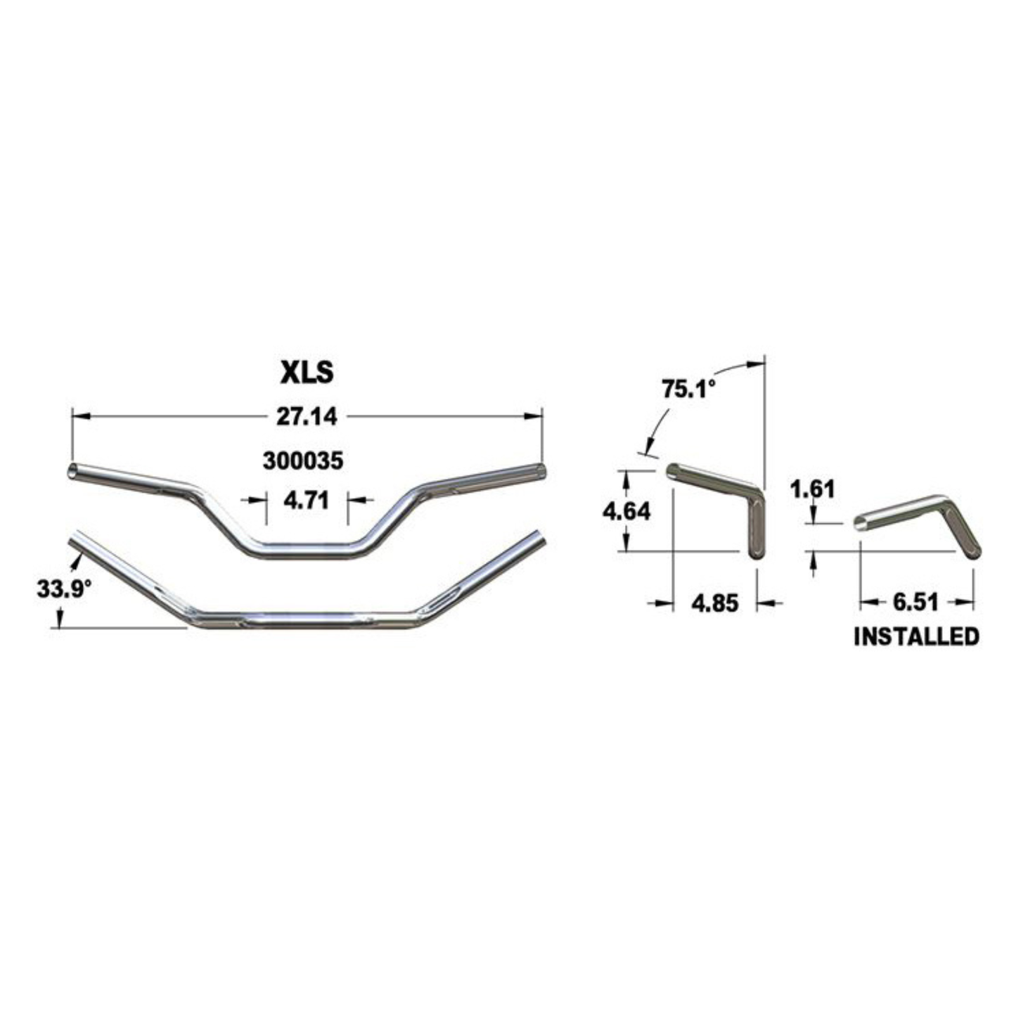 Khrome Werks - 1in. XLS Roadster Style Handlebar – Chrome