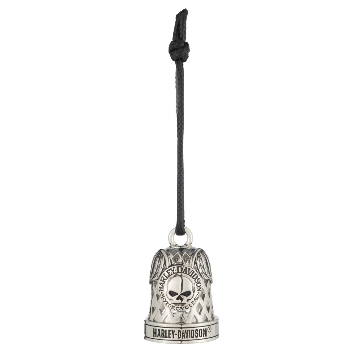 Harley-Davidson® Winged Willie G Skull Diamond Cut Outs Ride Bell - Silver Finish