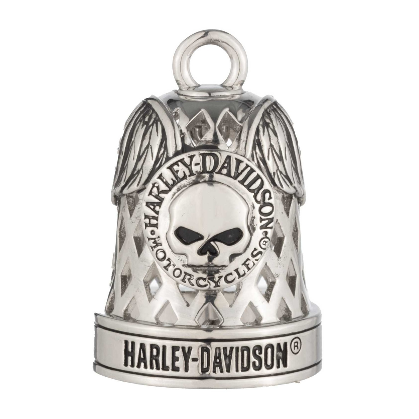 Harley-Davidson® Winged Willie G Skull Diamond Cut Outs Ride Bell - Silver Finish
