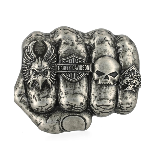 Harley-Davidson® Men's Fist Forward Knuckle Belt Buckle - Antique Nickel Finish